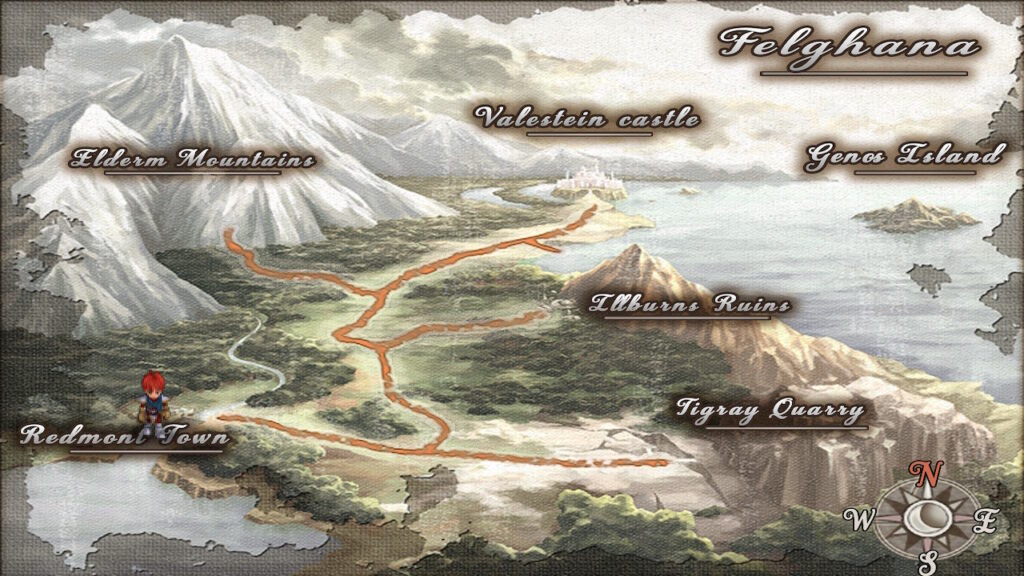 Screenshot from Oath in Felghana showing the map.