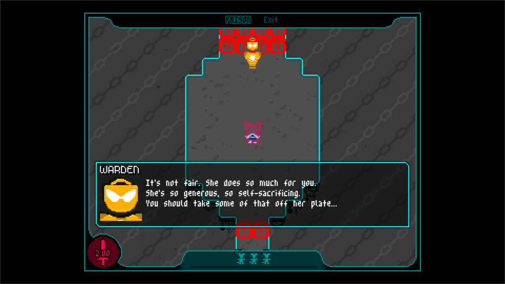 A screenshot of a boss room in the game X-YZE